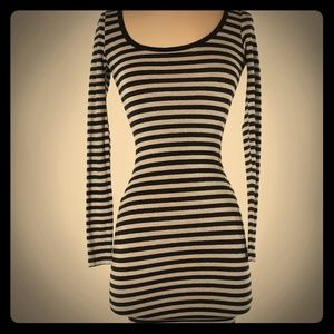 Guess black and white striped dress